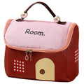 House-Shaped Large Cosmetic Bag | Cute Cartoon Travel Organizer Travel Cosmetic Bag QXL Coffee-colored