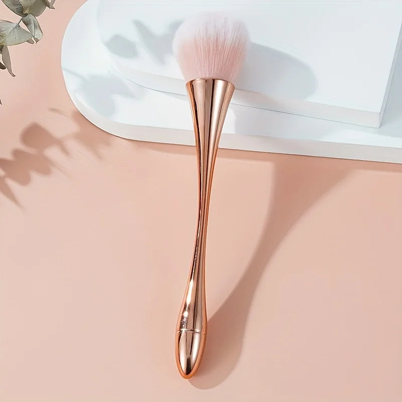 Rose Gold Fan Makeup Brush | Powder, Highlight & Blush Fan Makeup Brush QXL