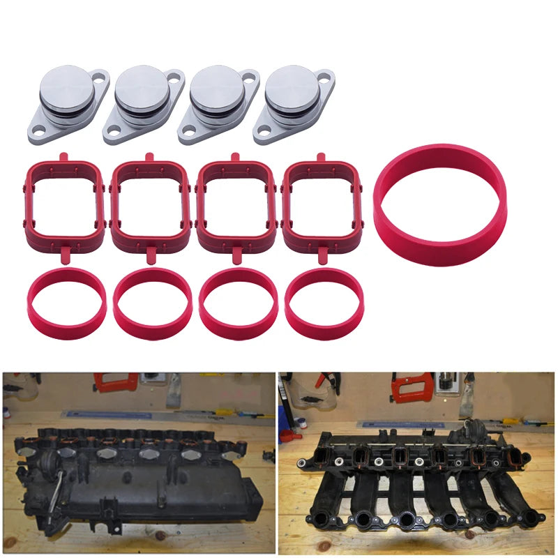 BMW M47 M57 Swirl Flap Delete Kit | 22mm 33mm Manifold Blanks Intake Manifold Repair Kit QXL 4X22MM