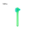 T-Shape Dual-Head Denture Brush | Retainer & Braces Cleaner Denture Cleaning Brush QXL Green 10Pcs