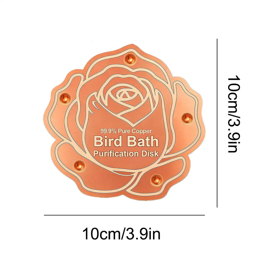 Copper Bird Bath Purification Disk | Natural Water Cleaner Bird Bath Accessory QXL