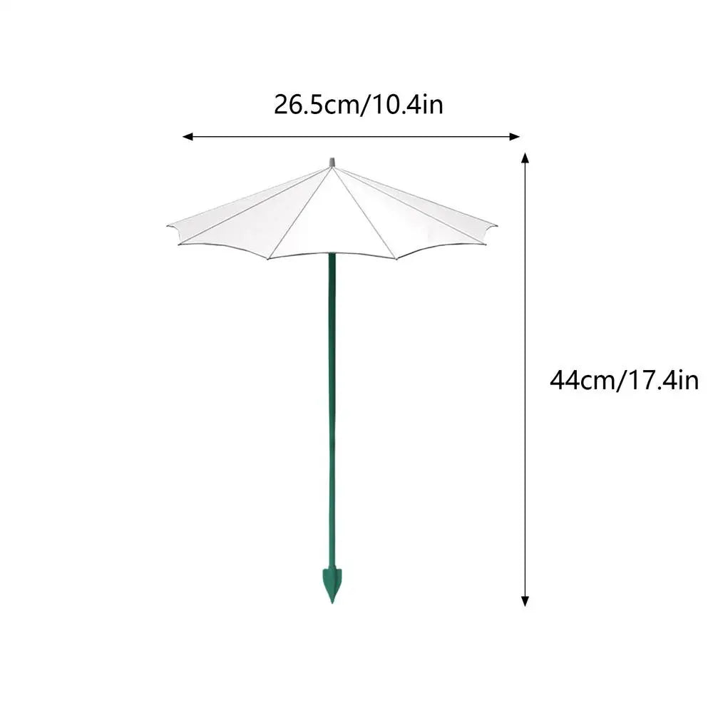3-Pack Mini Plant Shade Umbrellas with Stakes | 26.5cm Garden Garden Plant Umbrella QXL White 44cm