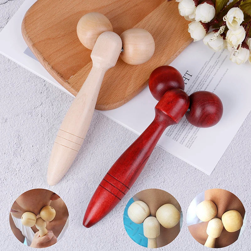 Natural Wood Face & Eye Roller Massager for Neck & Body Face Roller Massager QXL