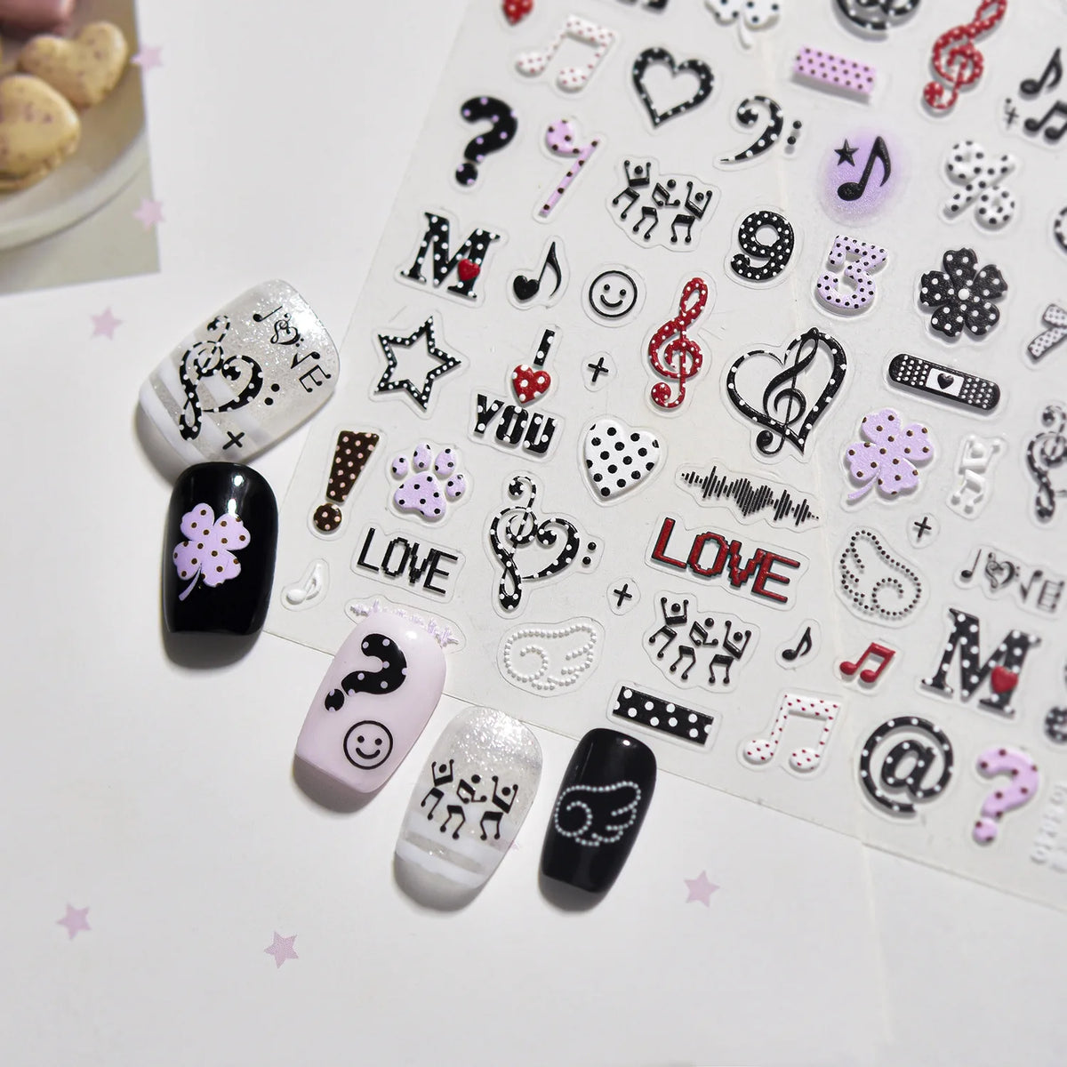 5D Y2K Nail Art Stickers | Star Skull Graffiti Self-Adhesive Nail Art Stickers QXL