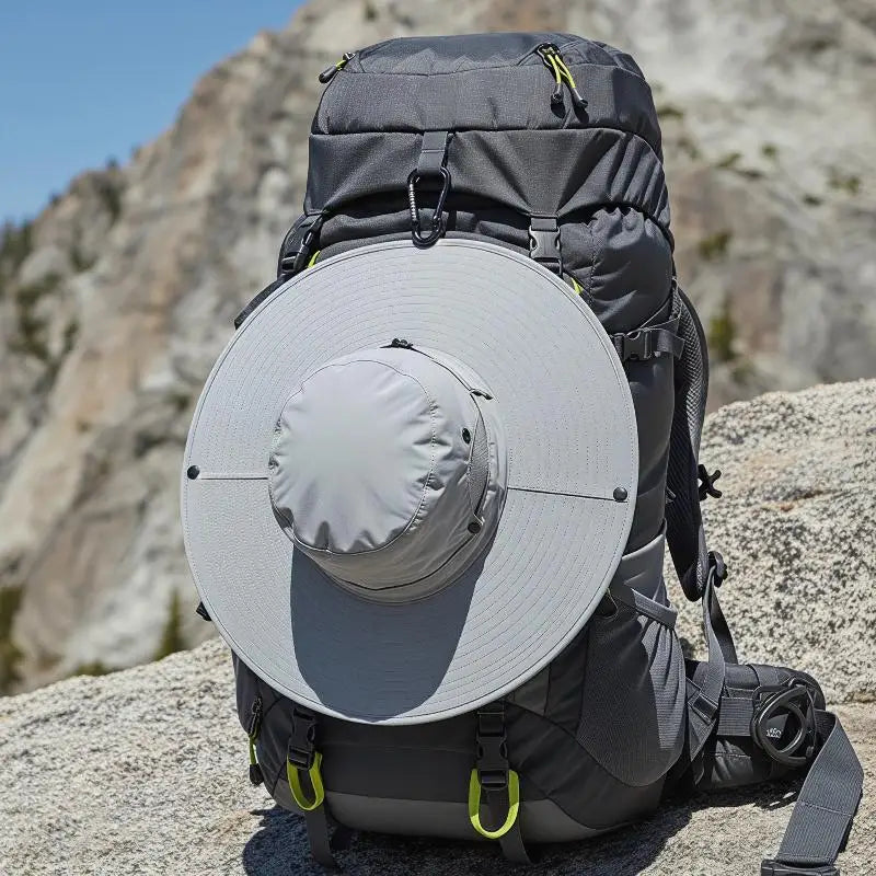 Large Brim UV Sun Hat | Foldable Detachable Mesh Fishing Cap Wide Brim Sun Hat QXL