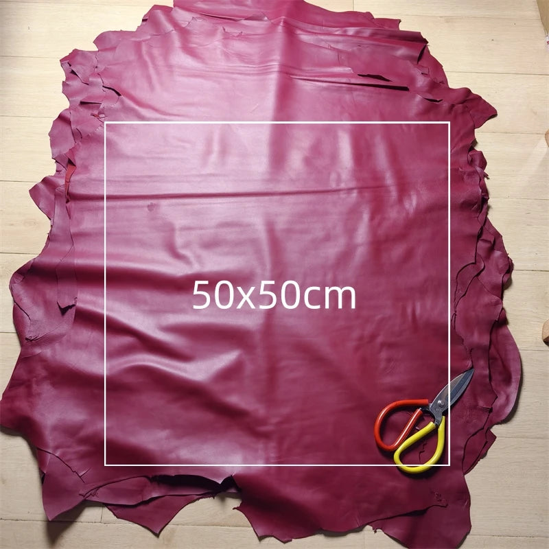 Wine Red Sheepskin Leather Fabric 0.5–0.7mm | DIY Garment Leather Craft Fabric QXL