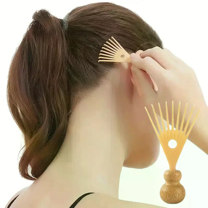 Handheld Scalp Massager & Head Scratcher | Bamboo & Plastic Scalp Massager QXL