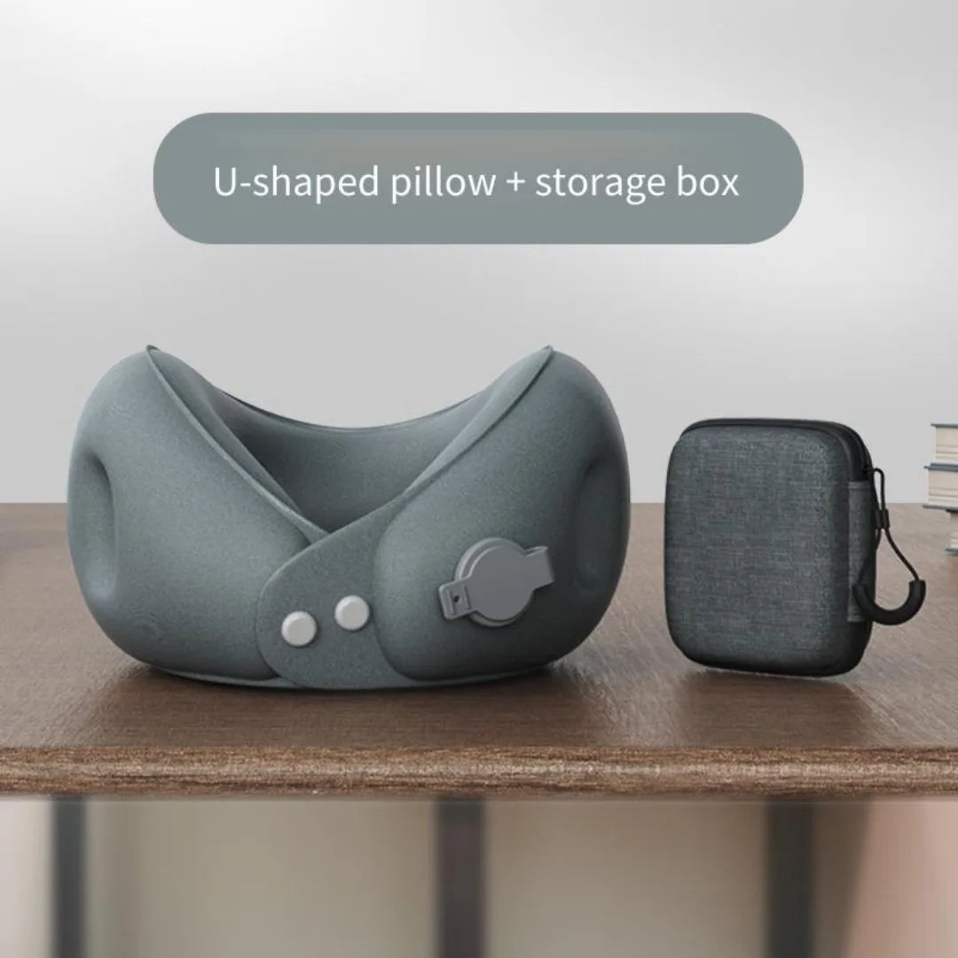 Inflatable U-Shaped Travel Neck Pillow with Storage Bag Inflatable Travel Pillow QXL B