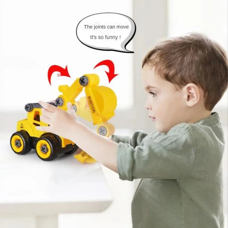 Kids DIY Screw Construction Vehicle Toy – Build & Play Set DIY Assembly Toy QXL