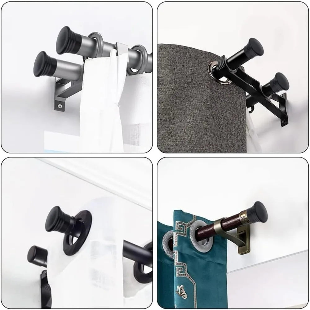 4-Pack Black 28mm Curtain Rod Finials | Column End Caps Curtain Rod Finials QXL