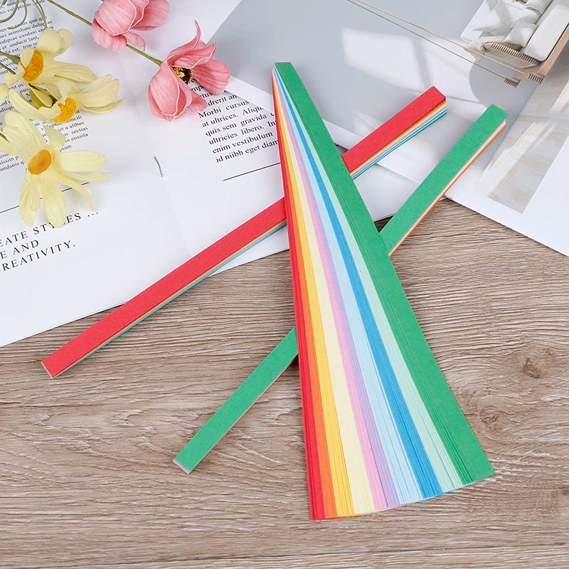 80-Pc Lucky Star Origami Paper Strips | Quilling Craft Kit Origami Craft Kit QXL