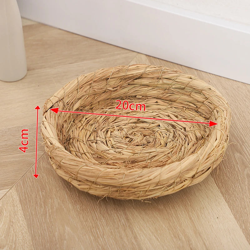 Hand-Woven Grass Bird Nest for Parrots, Finches & Small Birds Woven Bird Nest QXL A3