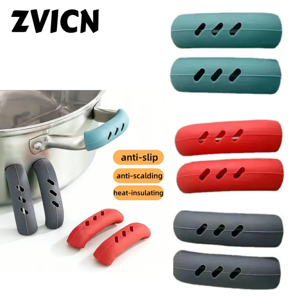 2-Pack Silicone Pot Handle Covers | Heat-Resistant Non-Slip Pot Handle Covers QXL