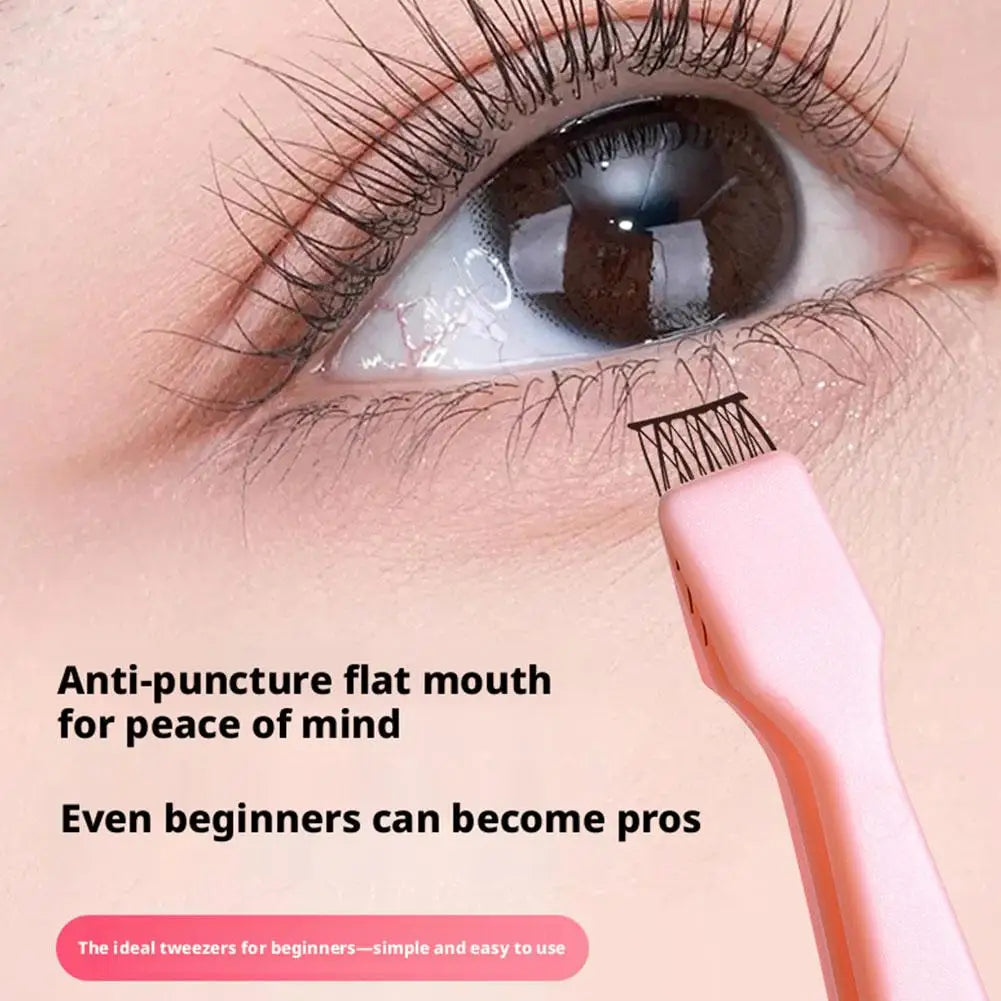 Flat-Tip Lash Cluster Tweezers | DIY False Eyelash Applicator Lash Applicator Tweezers QXL