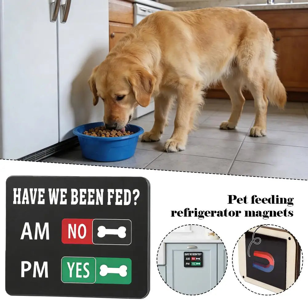 Pet Feeding Reminder Sign | AM/PM Slider Fridge Magnet Pet Feeding Reminder QXL