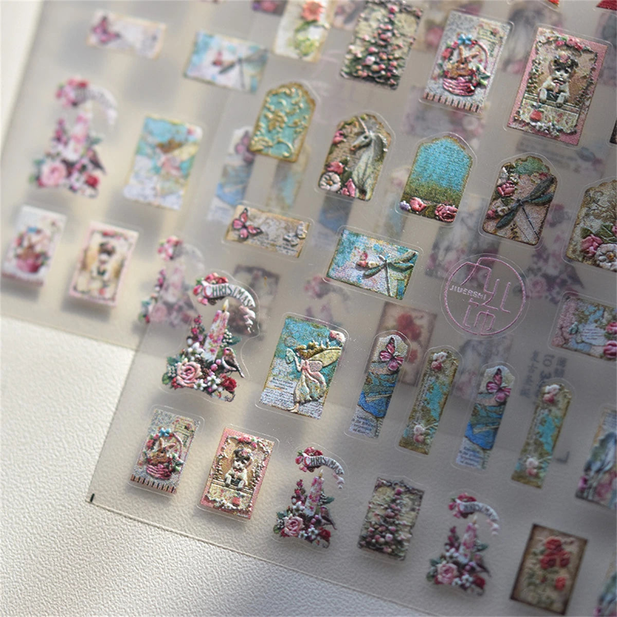 5D Retro Relief Nail Stickers | Self-Adhesive Slider Decals Nail Art Stickers QXL
