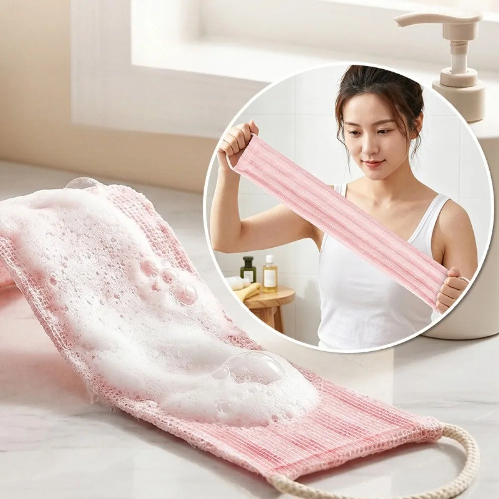 Double-Sided Exfoliating Back Scrubber Strap | Body Bath Towel Bath Scrubber Strap QXL