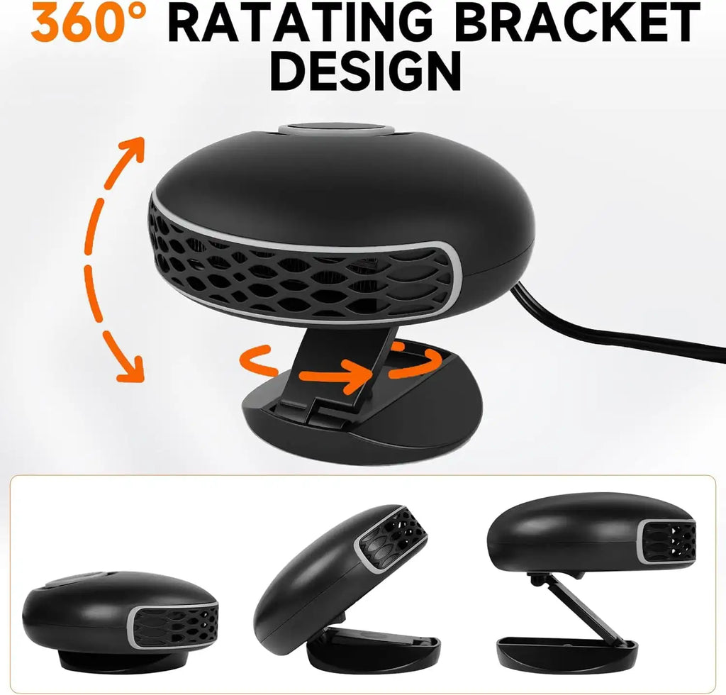150W 12V Portable Car Heater & Defroster | 360° Fan Car Heater Fan QXL