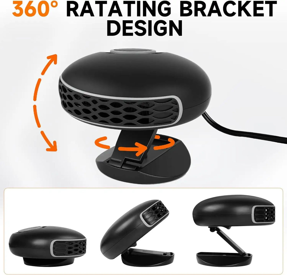150W 12V Portable Car Heater & Defroster | 360° Fan Car Heater Fan QXL