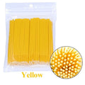 100-Pack Disposable Micro Applicator Brushes | Eye & Lip Makeup Disposable Applicator Brush QXL yellow