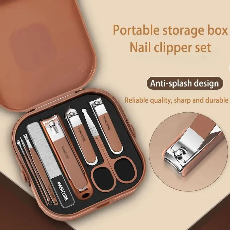 8-Piece Stainless Steel Manicure Set | Travel Nail Grooming Kit Manicure Nail Kit QXL