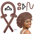 5-Pack Heatless Foam Hair Curler Rods for Overnight Wavy Curls Heatless Hair Curlers QXL 5Pcs brown