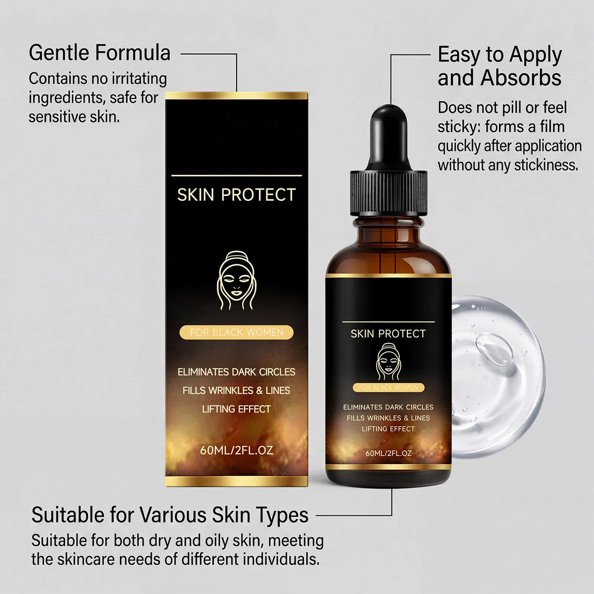 Tightening Face Serum – Firm, Hydrate & Smooth Skin 60ml Anti-Aging Face Serum QXL