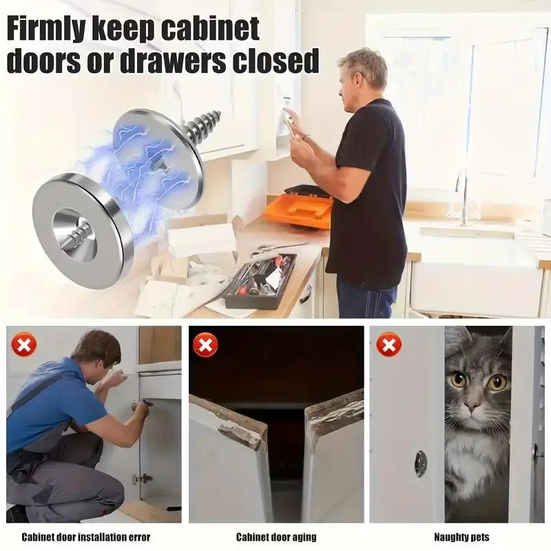 Cabinet Magnetic Catch – Stainless Steel Hidden Door Closure Cabinet Magnetic Catch QXL