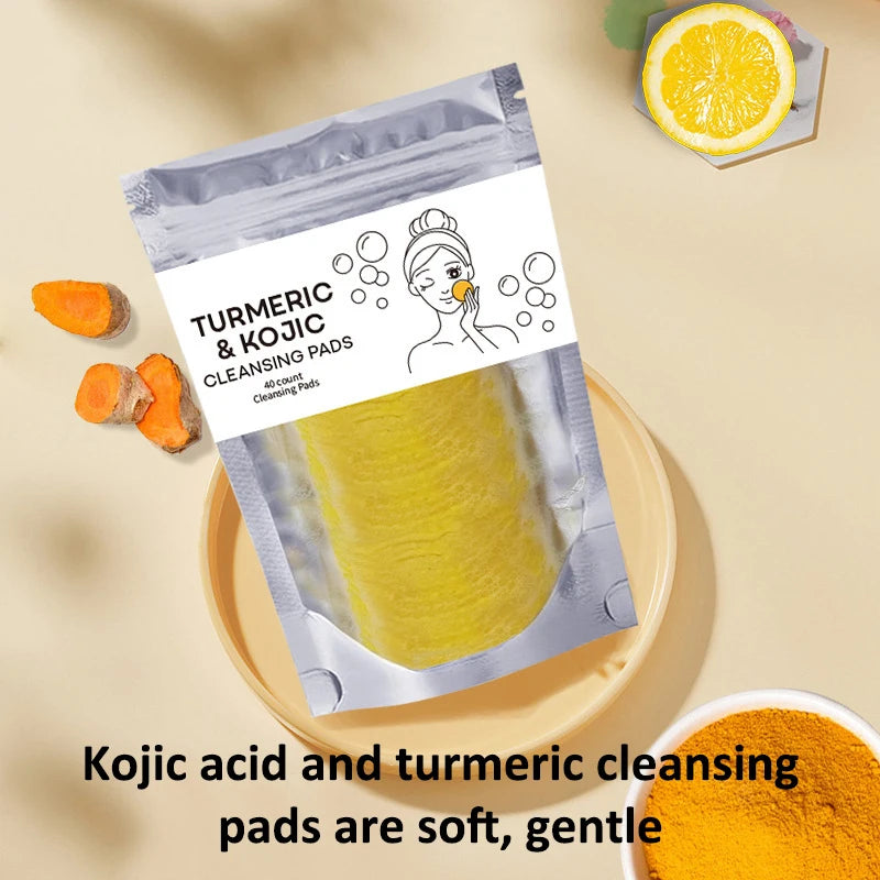 Turmeric Kojic Acid Cleansing Pads | Oil Control & Brightening Exfoliating Cleansing Pads QXL