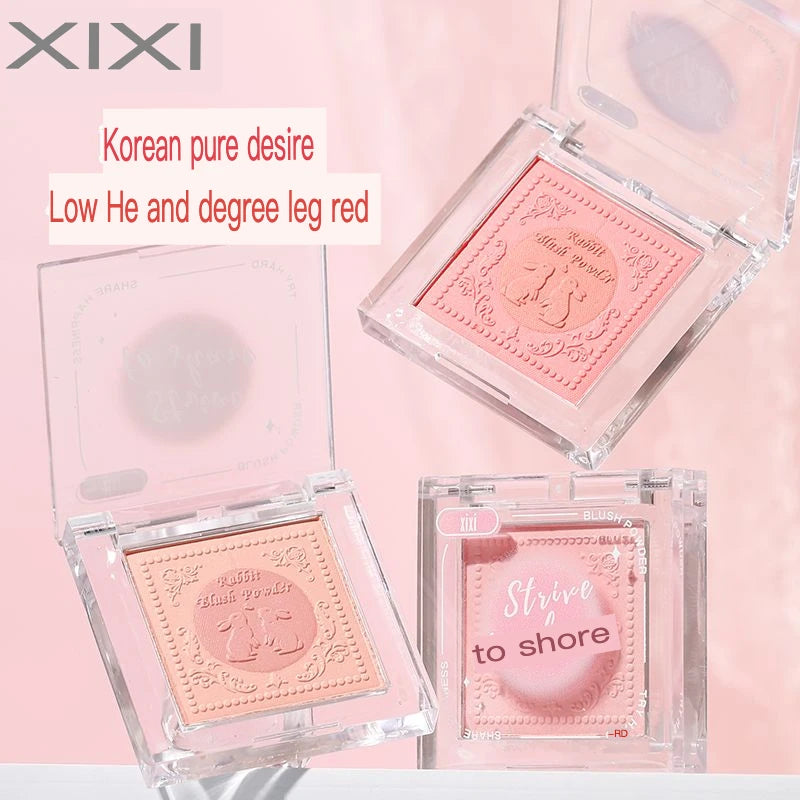XIXI Two-Color Matte Blush Palette | Korean Nude Natural Finish Powder Blush Palette QXL