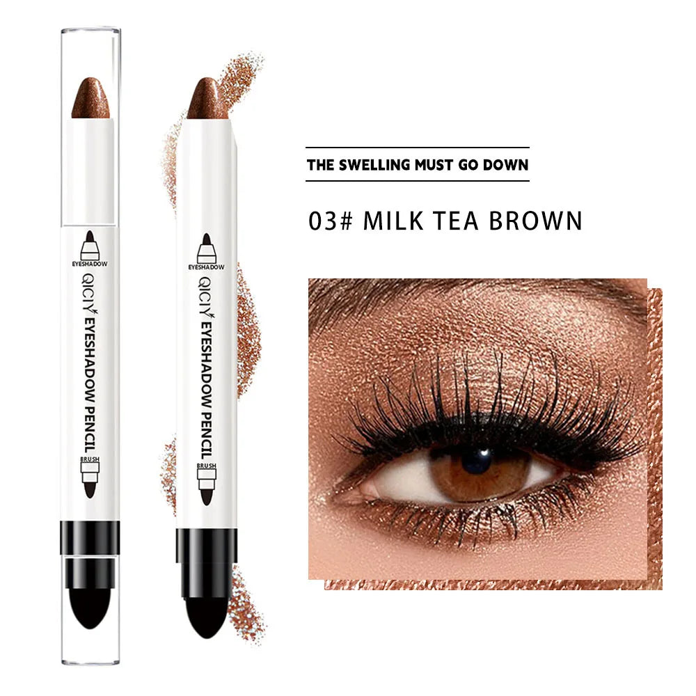 Double-Ended Pearlescent Eyeshadow Stick & Highlight Brush Eyeshadow Stick QXL QZY-8802-03