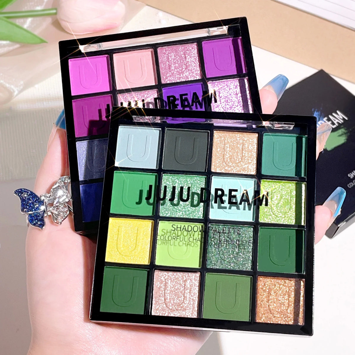 16-Color Eyeshadow Palette | Glitter, Shimmer & Matte Eyeshadow Palette QXL