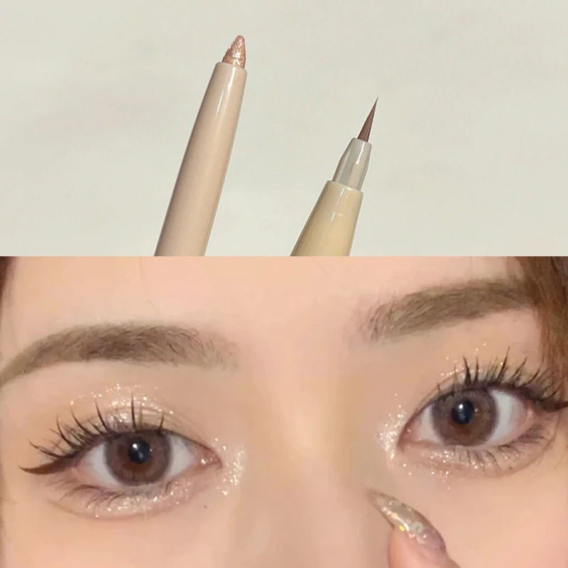 Double-Ended Silkworm Eye Pen | Matte & Pearl Shadow Liner Eye Shadow Liner Pen QXL 02