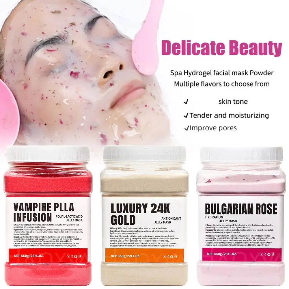 650g Rose Jelly Mask Powder | Hyaluronic Acid & Vitamin C Facial Mask Powder QXL