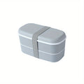 Double Layer Bento Box | Microwavable Lunch Food Container Bento Lunch Box QXL Gray