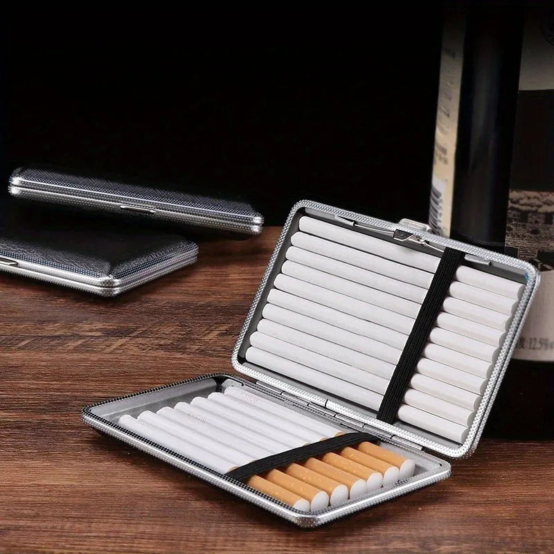 Leather Cigarette Case | Portable Moisture-Proof Rectangle Leather Cigarette Case QXL