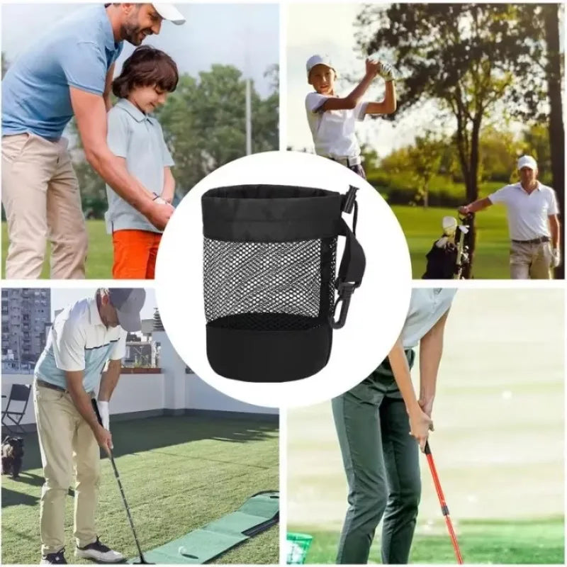Polyester Drawstring Mesh Golf Ball Bag | Hanging Organizer Golf Ball Bag QXL