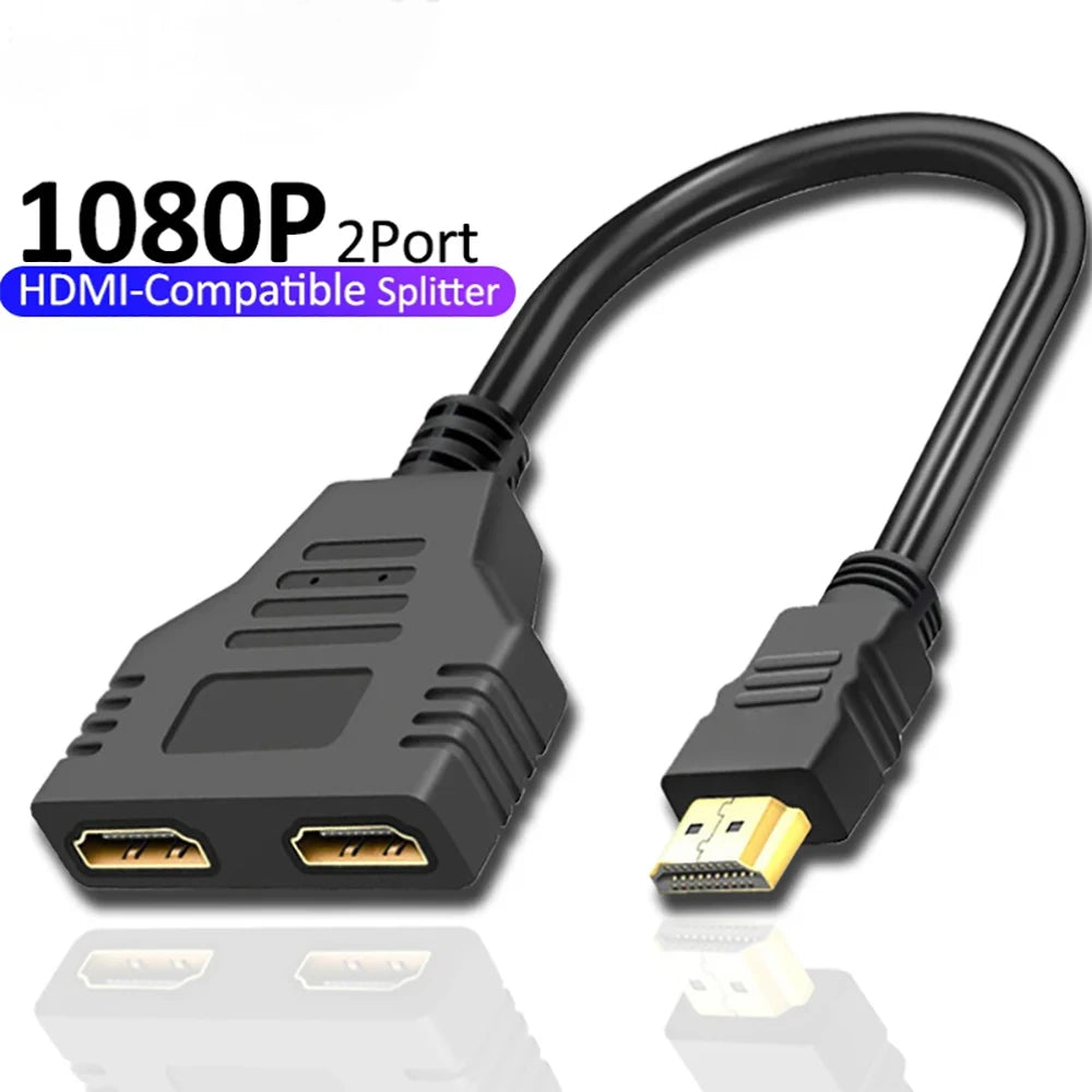 HDMI Splitter Cable 1 Male to 2 Female 30cm | 4K 3D ARC HDMI Splitter Cable QXL