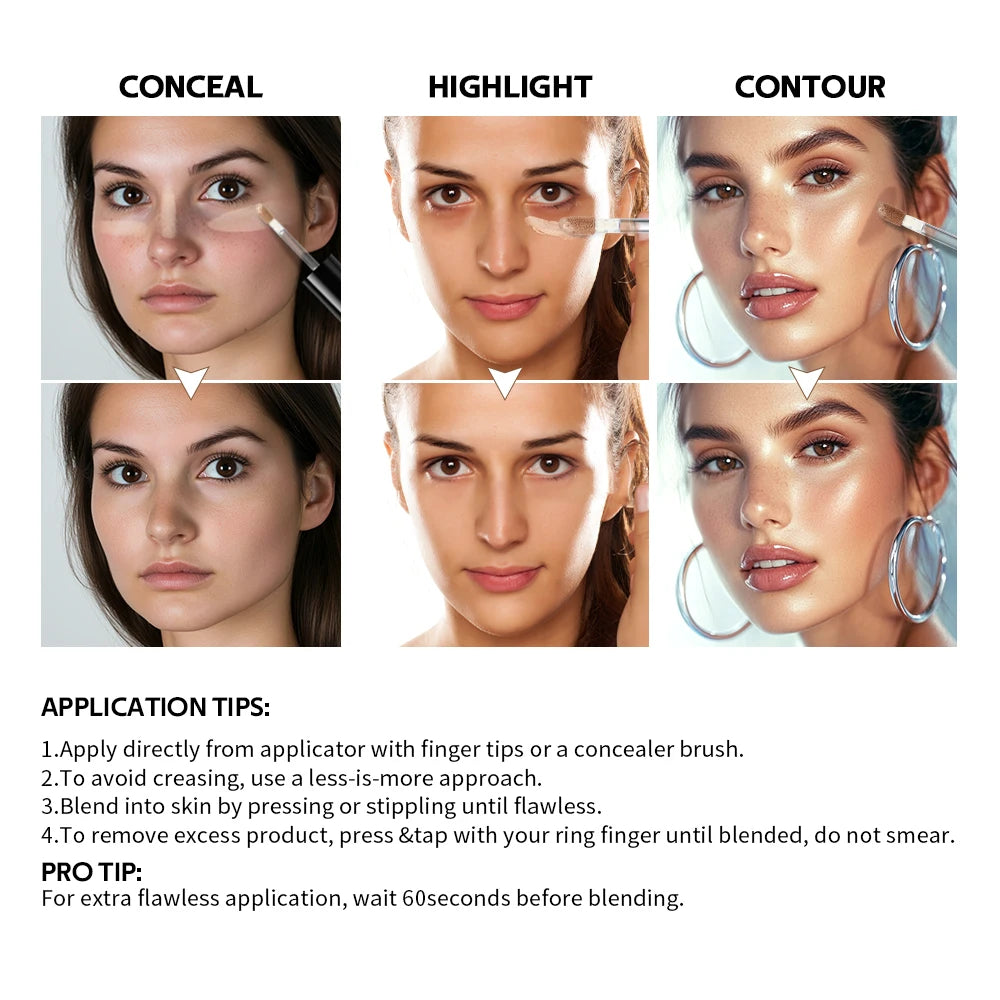 ibcccndc Full Coverage Concealer – Oil-Free Long-Wear Matte Liquid Concealer QXL