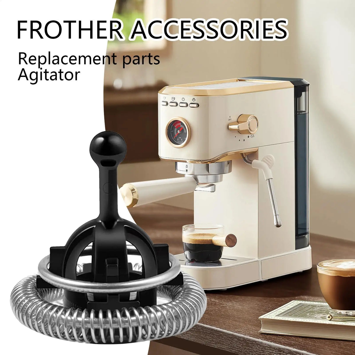 Replacement Milk Frother Whisk – Stainless Steel Spring Frother Whisk Replacement QXL