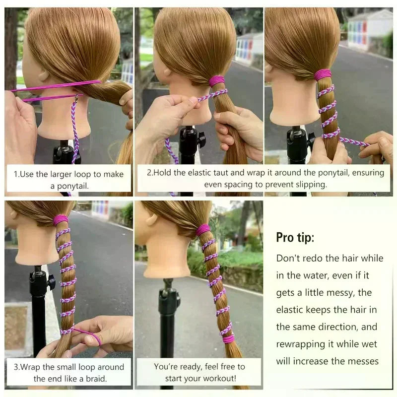 Elastic Braided Ponytail Hair Ties – Swim, Sport & Everyday Hair Ties QXL