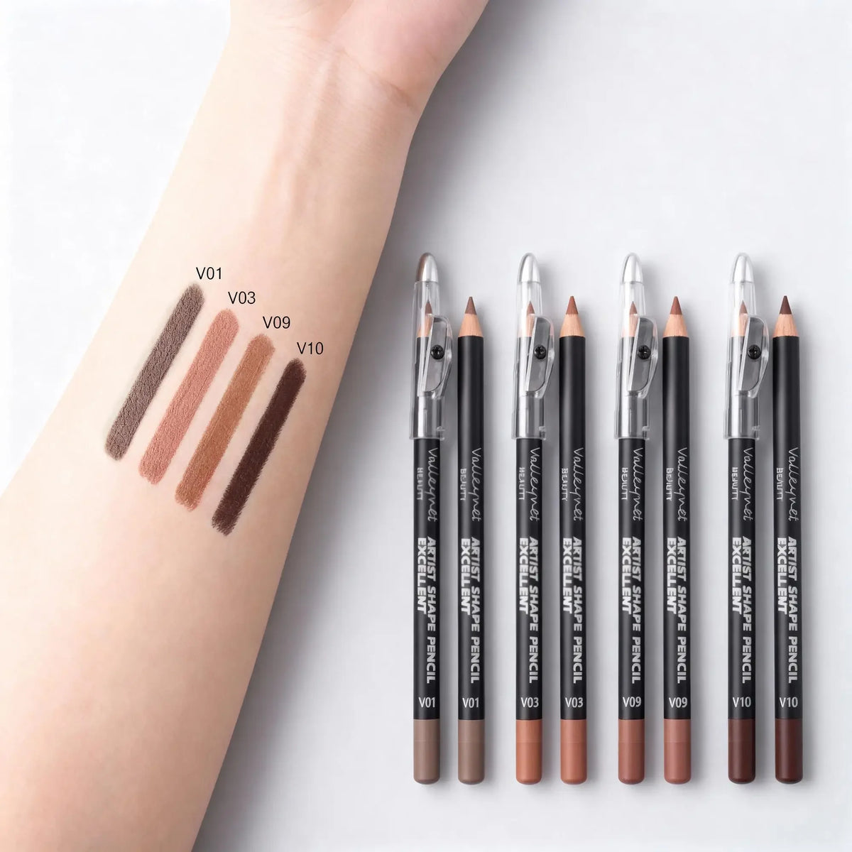 4-Piece Brown Shades Lip Liner Set | Matte & Waterproof Lip Liner Set QXL