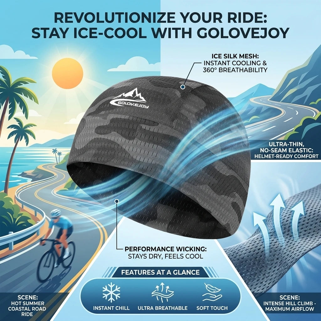 Breathable Skull Cap | Quick-Dry Cycling & Running Helmet Liner Skull Cap Hat QXL