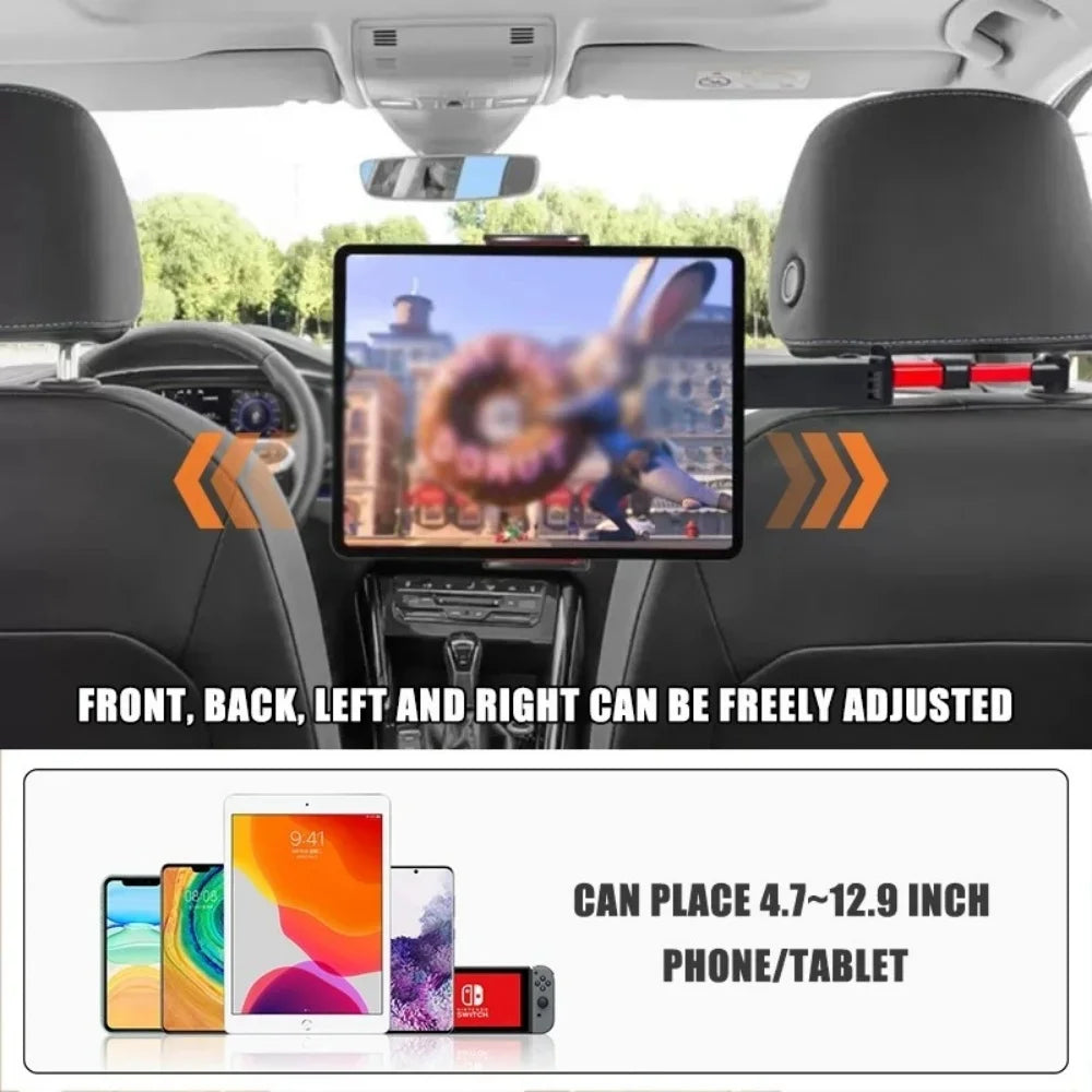 Car Headrest Tablet Mount | 360° Adjustable 4.7–12.9" Holder Car Tablet Mount QXL