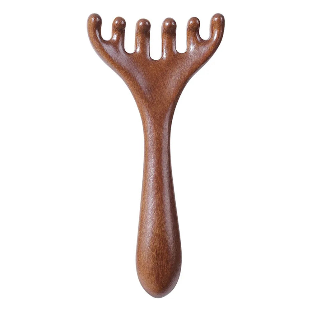 6-Claw Meridian Massage Comb | Wide Tooth Gua Sha Head Massager Meridian Massage Comb QXL 1PC