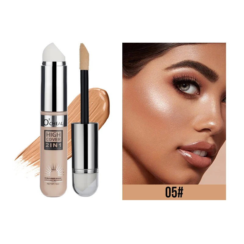 OCHEAL 2-in-1 Liquid Foundation & Concealer | High Coverage Liquid Foundation QXL 05