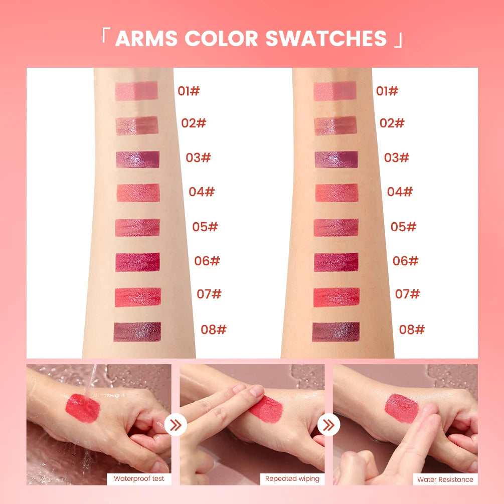 QIBEST Mirror Watery Lip Glaze | Hydrating Lip Gloss Tint Mirror Lip Glaze QXL