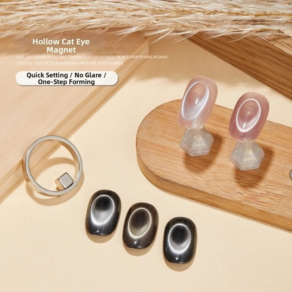 Hollow Cat Eye Nail Magnet Ring | DIY Manicure Tool Nail Art Magnet QXL