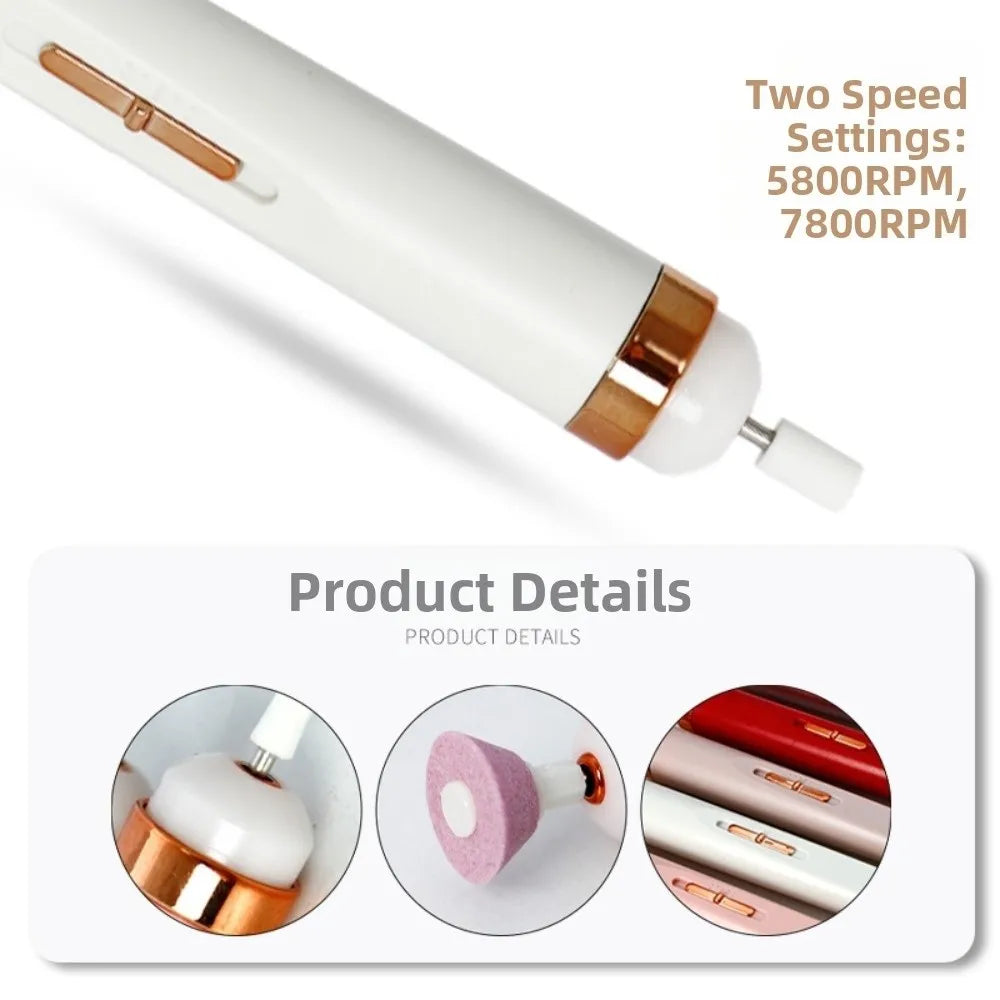 5-in-1 Rechargeable Electric Nail Grinder with LED Light Electric Nail Grinder QXL