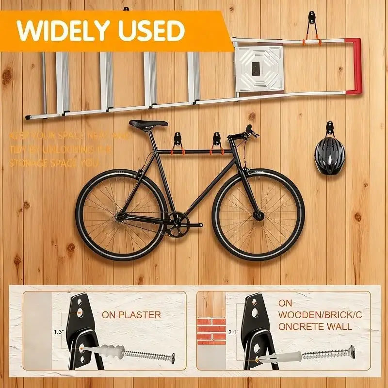 Heavy-Duty Wall-Mount Garage Hook Set – Bikes, Ladders & Tools Garage Wall Hooks QXL